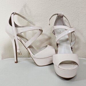 Aldo Cream High Heels Strappy Sandals Size 7.5